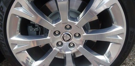 Freshly polished Jaguar wheel