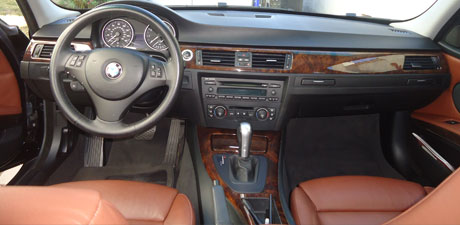 BMW interior with saddle leather after an interior detail