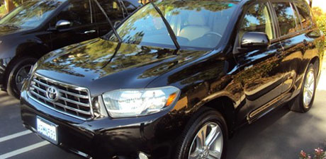 Black Toyota Highlander after a detail
