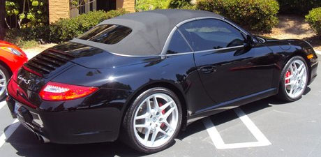 Black Porsche 911 cabriolet detailed by Lee's